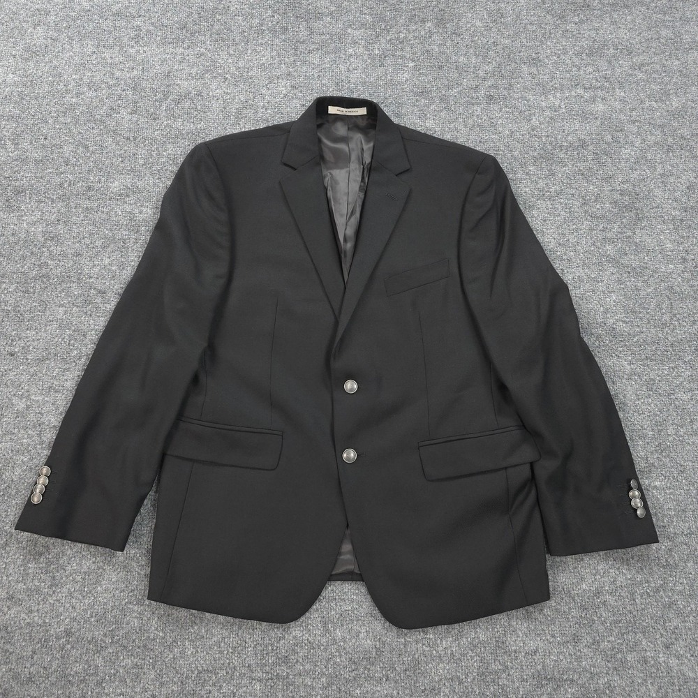 Joseph Abboud Blazer Mens 42 Short Black Loro Piana Super 120s Wool Metal Button